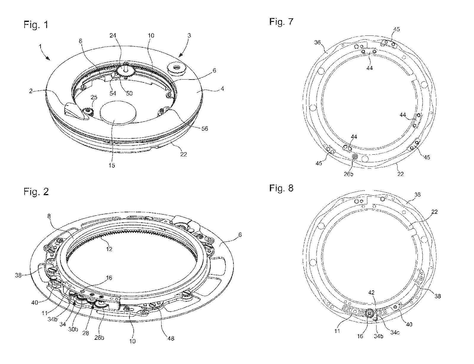 Biểu đồ của cỗ máy dáng bánh vòng donut EP3561610A1 được cấp bằng sáng chế (hình 1 và 2), hình lượn sóng của chuyển động đuôi cá và 3 cặp rãnh (45 và 45) cho chuyển động đầu của cá Koi (hình 7 và 8)